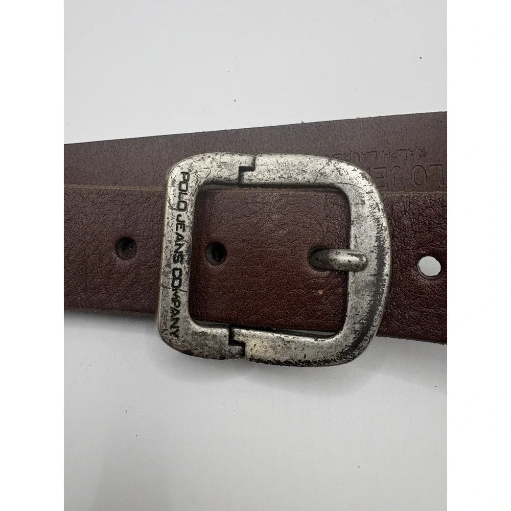 Polo Jeans Co Ralph Lauren Leather Belt Brown 39